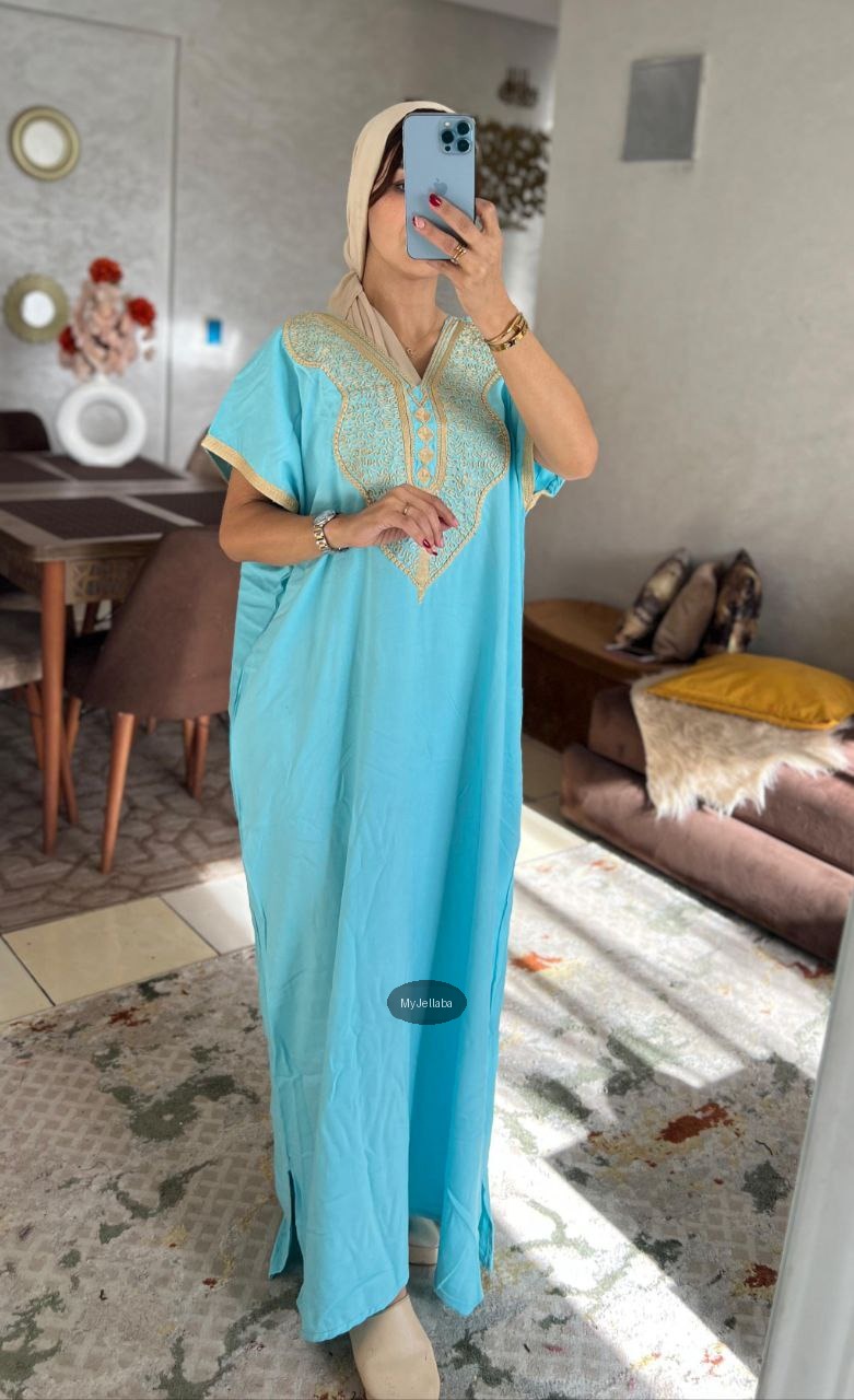 Jellaba Marocaine Brodée Rouge - 6