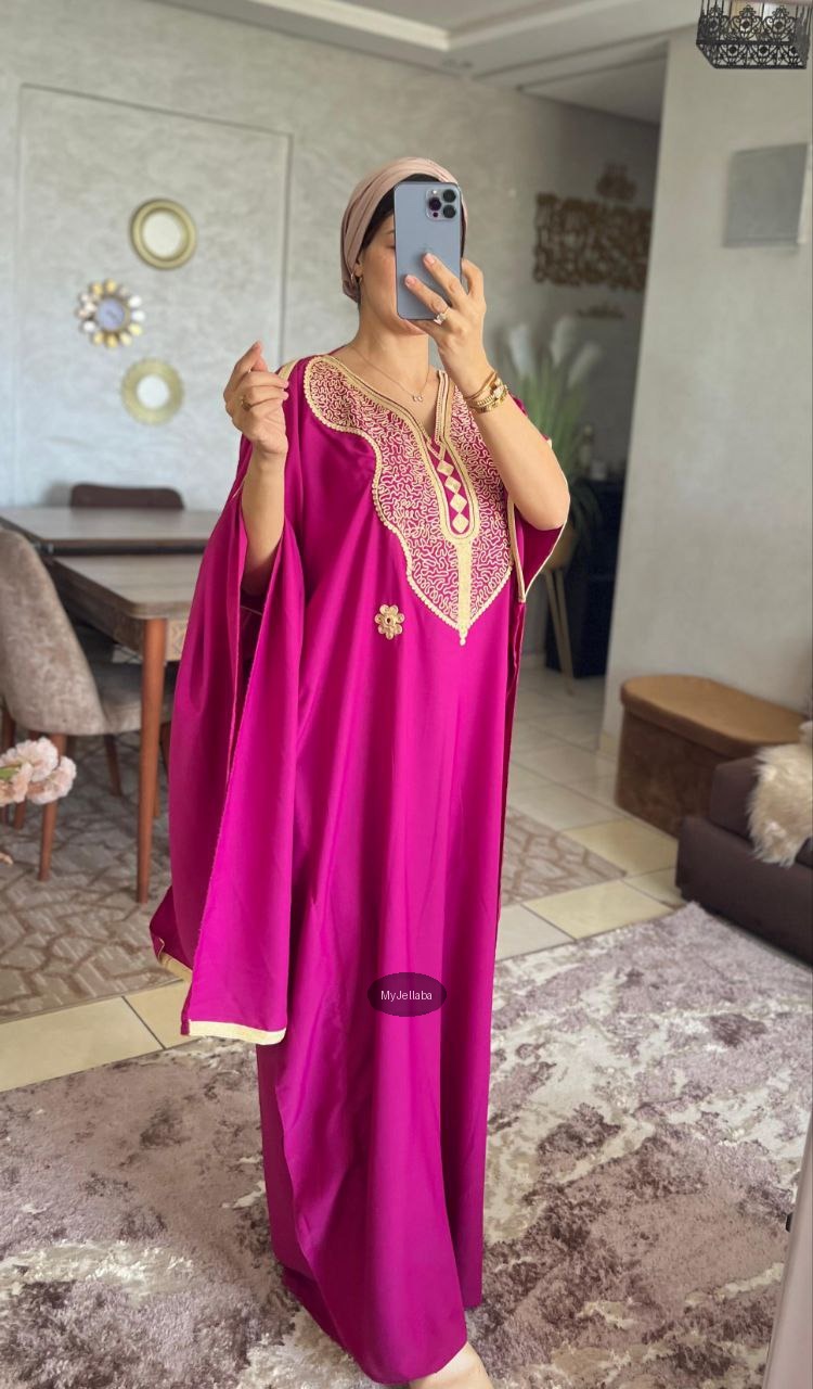 Jellaba Turquoise Brodée Or - 10