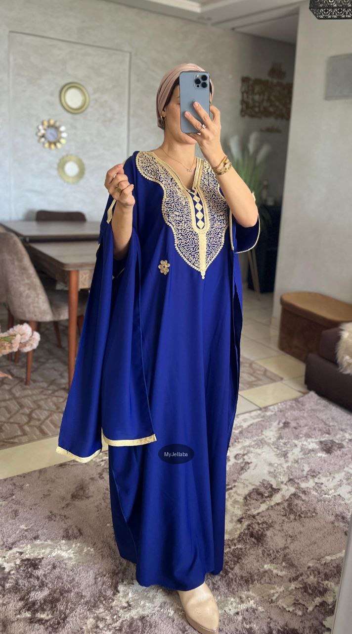 Jellaba Turquoise Brodée Or - 9