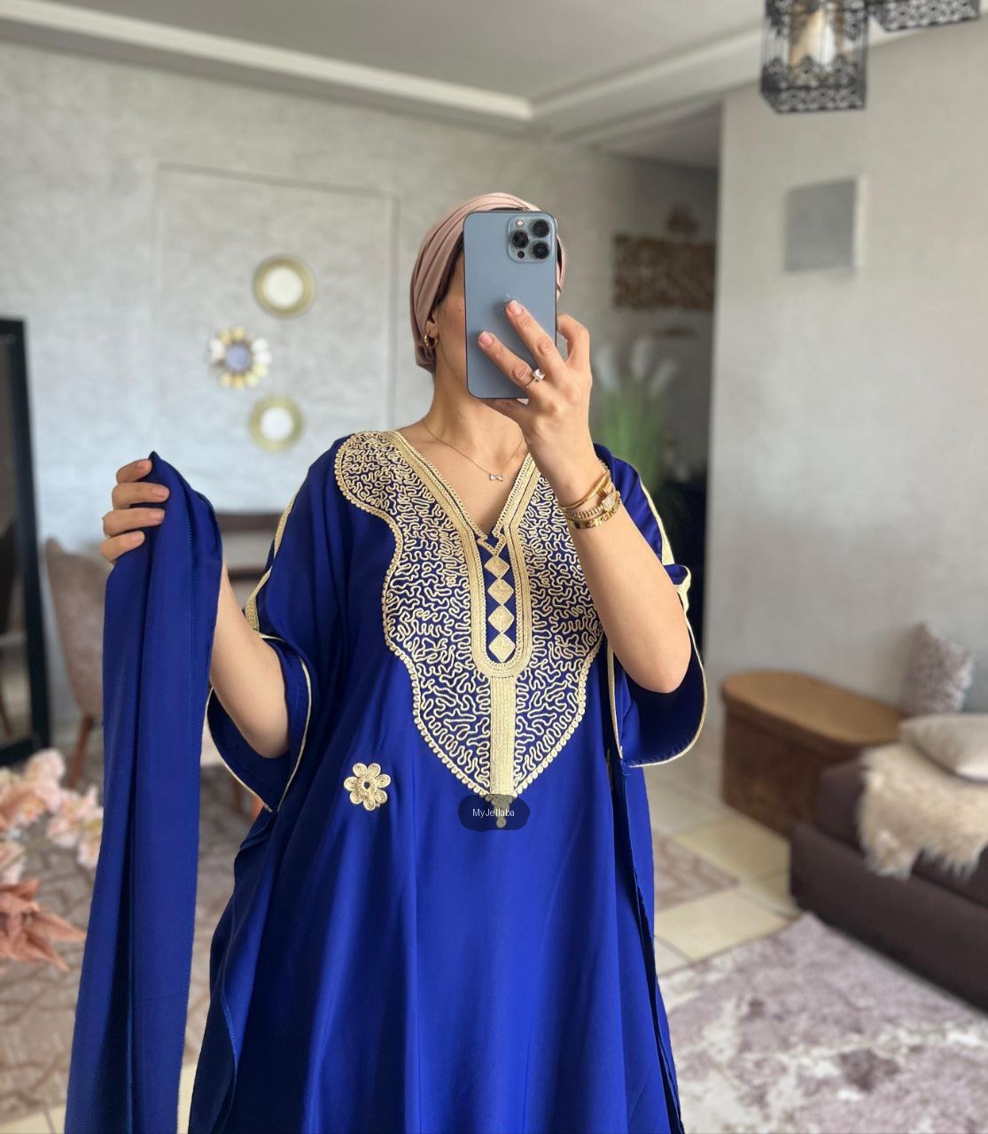 Jellaba Royale Fuchsia Brodée Or - 3