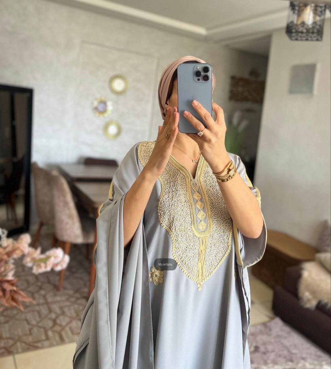 Jellaba Royale Fuchsia Brodée Or - 4