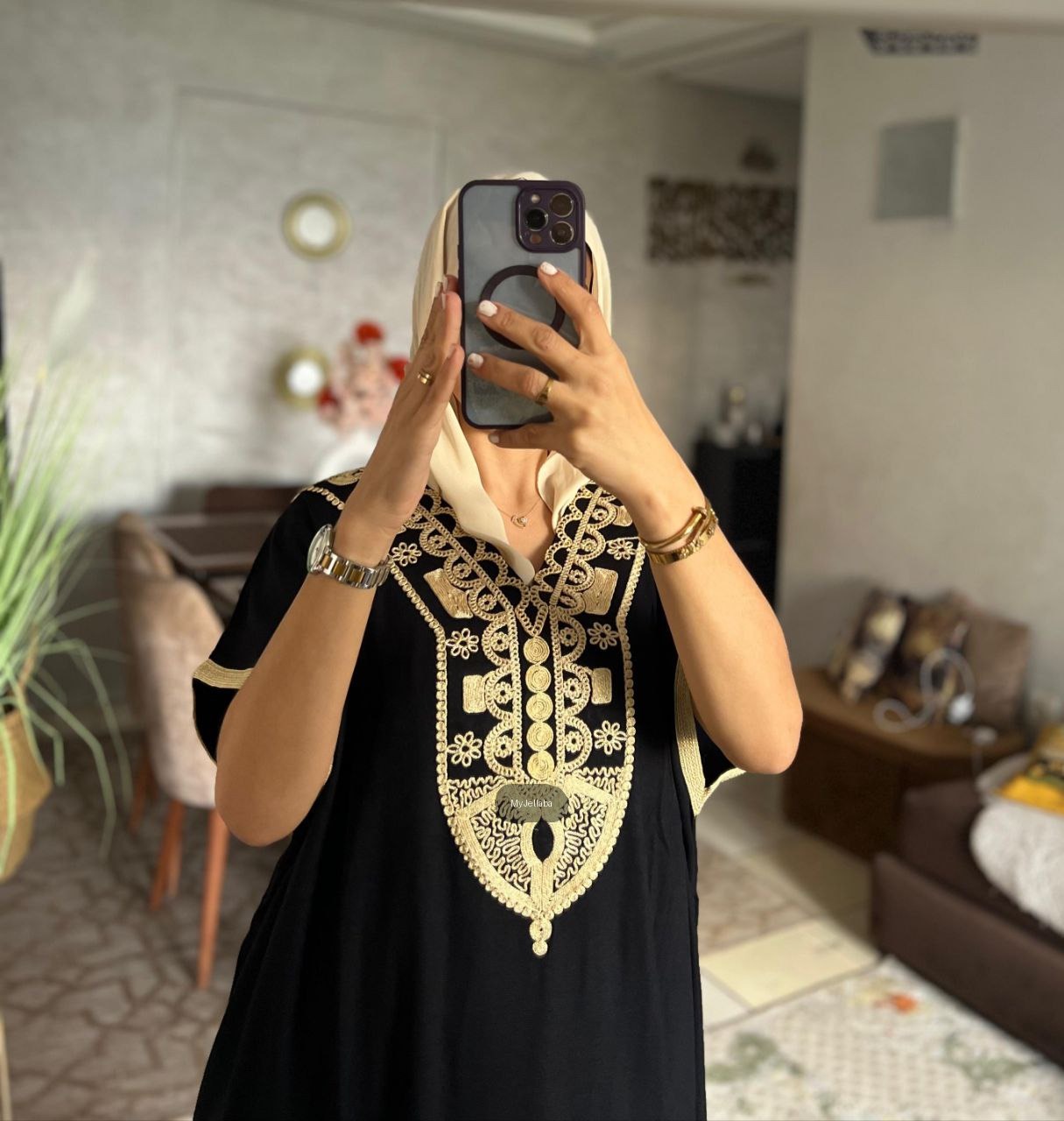 Jellaba Traditionnelle Royale Bleue - 8