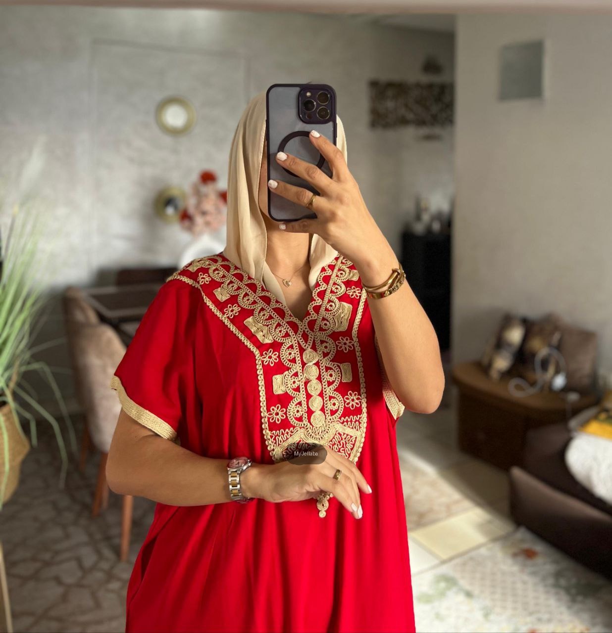 Jellaba Traditionnelle Royale Bleue - 4