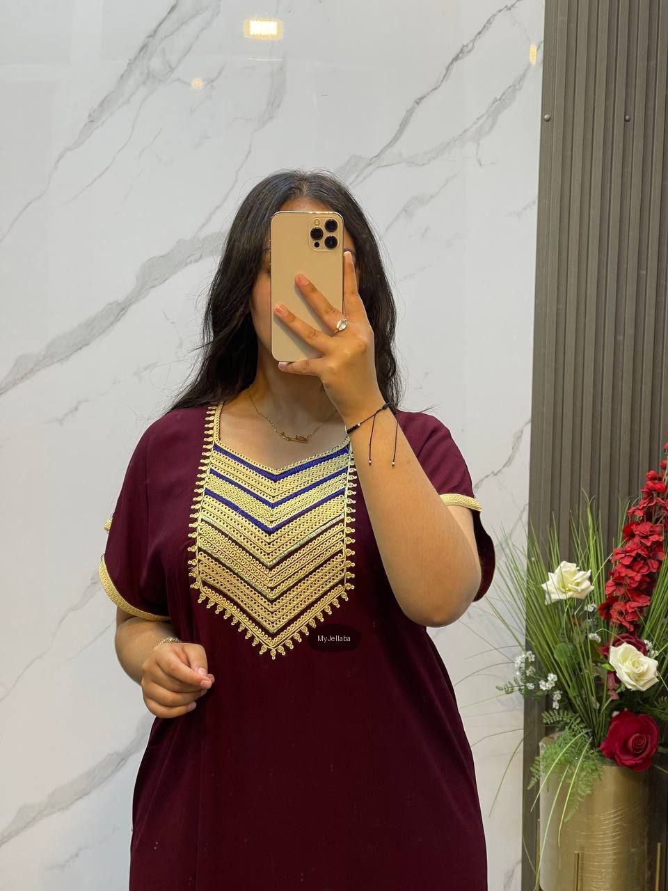 Jellaba Rouge Élégante Brodée - 7