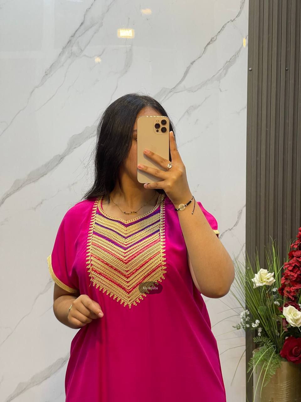 Jellaba d'Intérieur Rose Fushia Brodée - 9