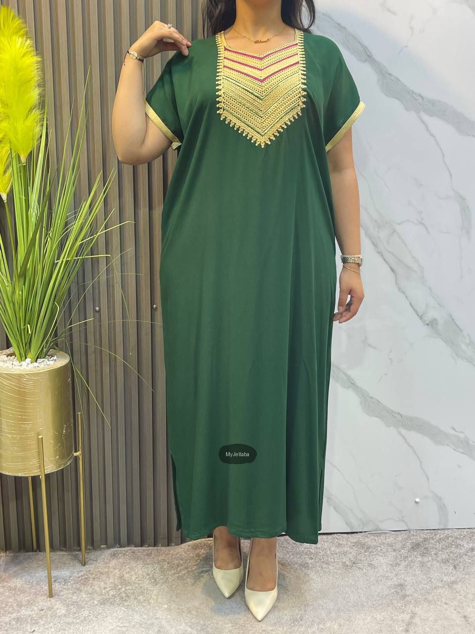 Jellaba d'Intérieur Rose Fushia Brodée - 8