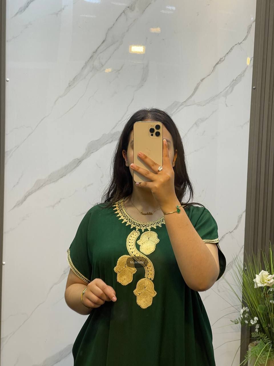 Jellaba Moderne Émeraude Brodée - 10