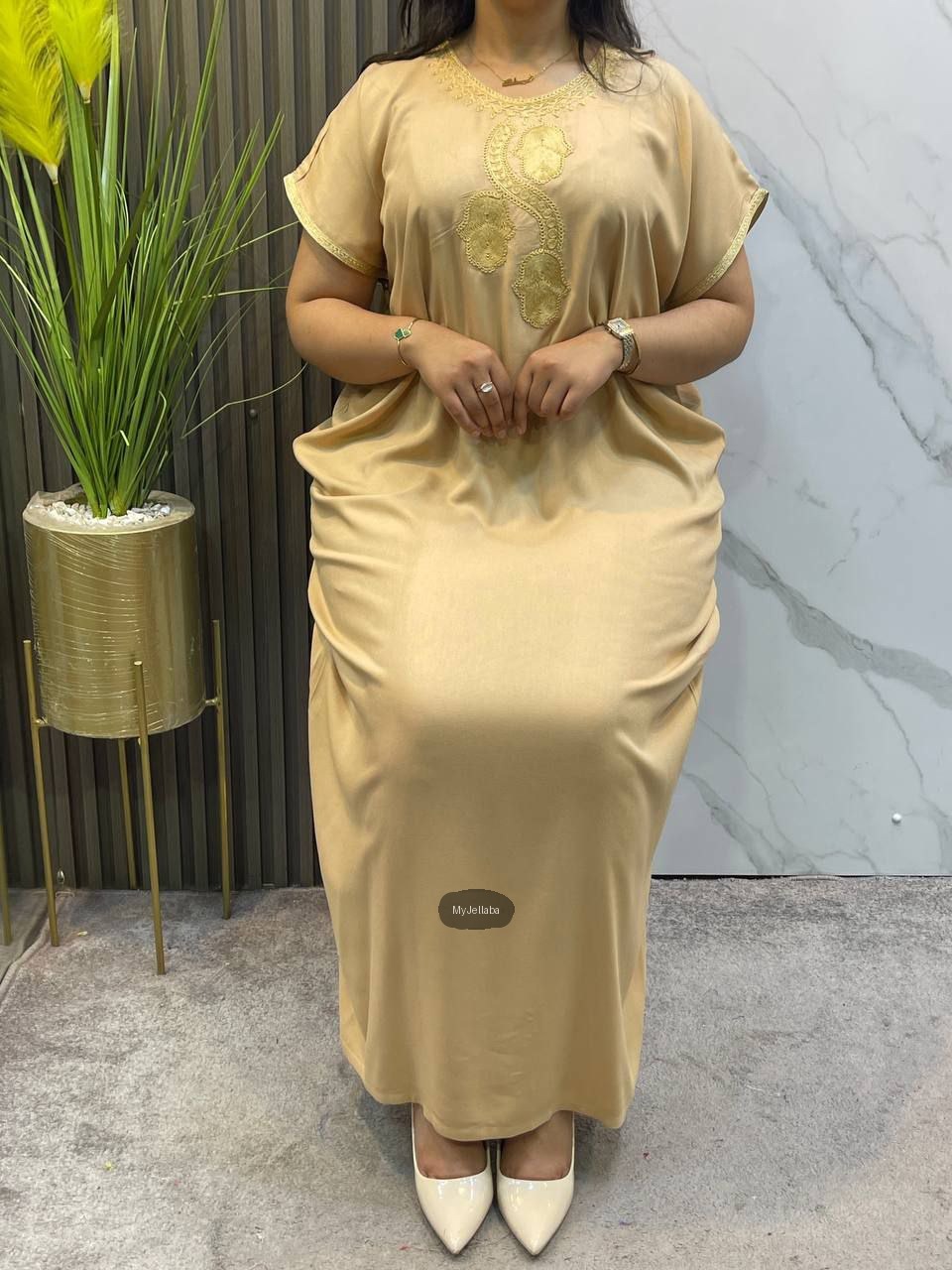 Jellaba Moderne Émeraude Brodée