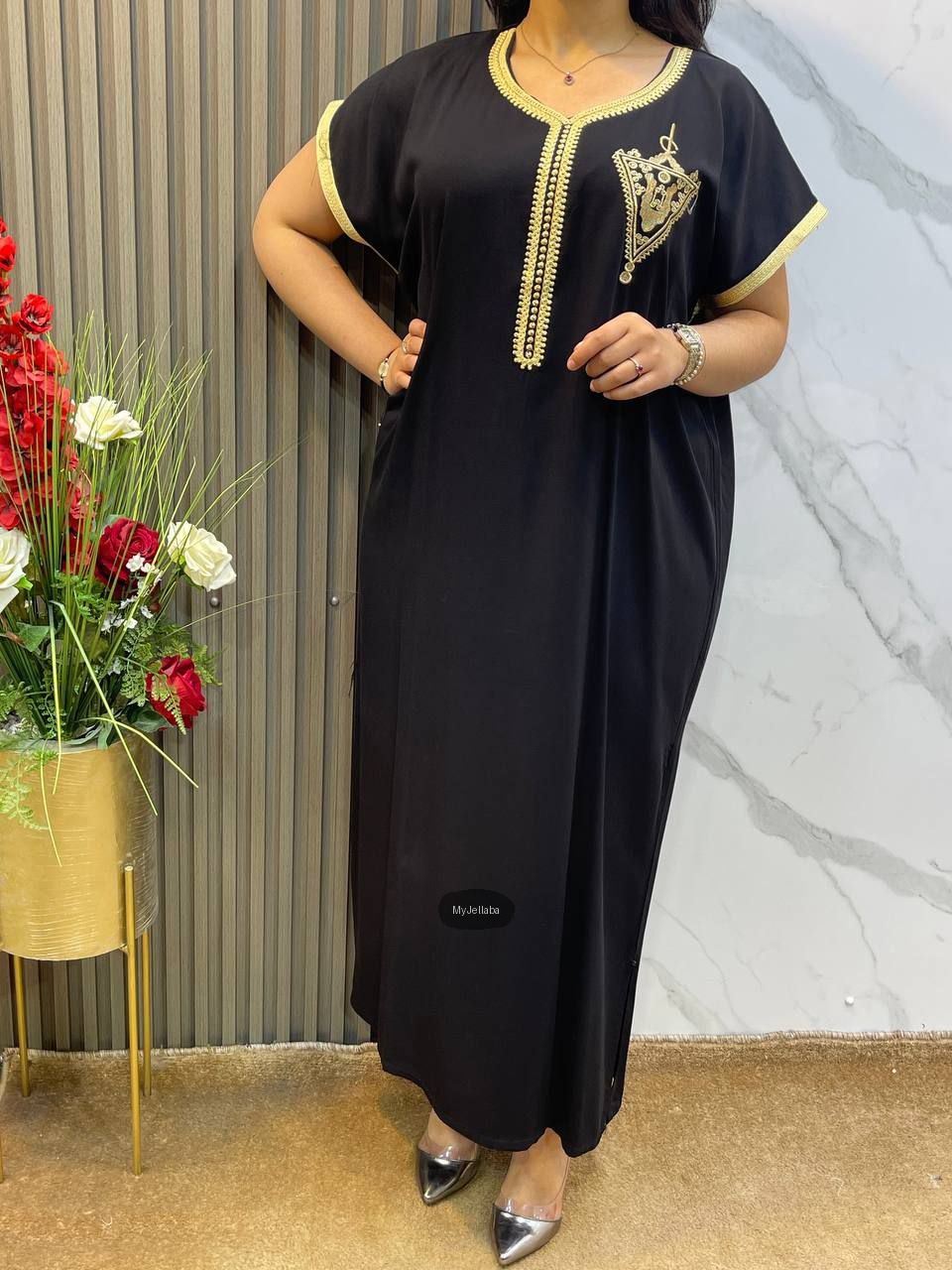 Jellaba Velours Vert Printanier - 6