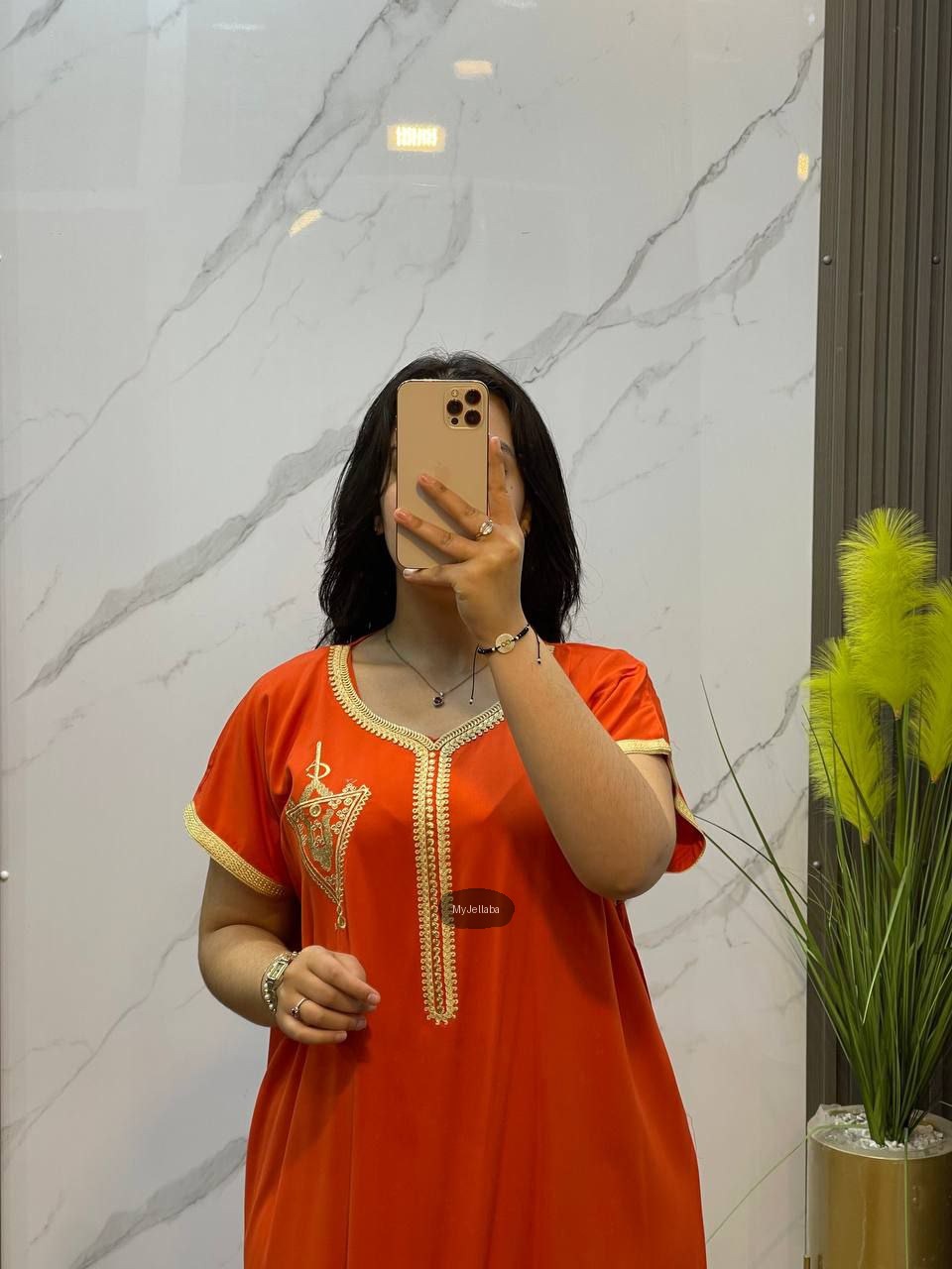 Jellaba Orange Élégante Brodée - 7
