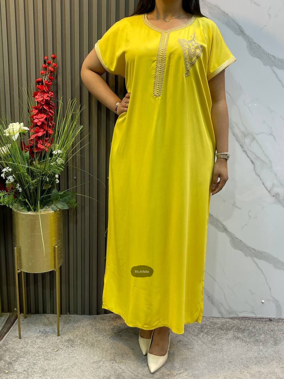 Jellaba Orange Élégante Brodée - 5