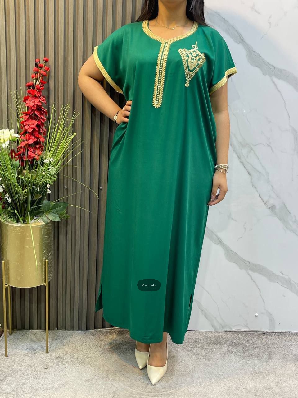 Jellaba Orange Élégante Brodée - 3