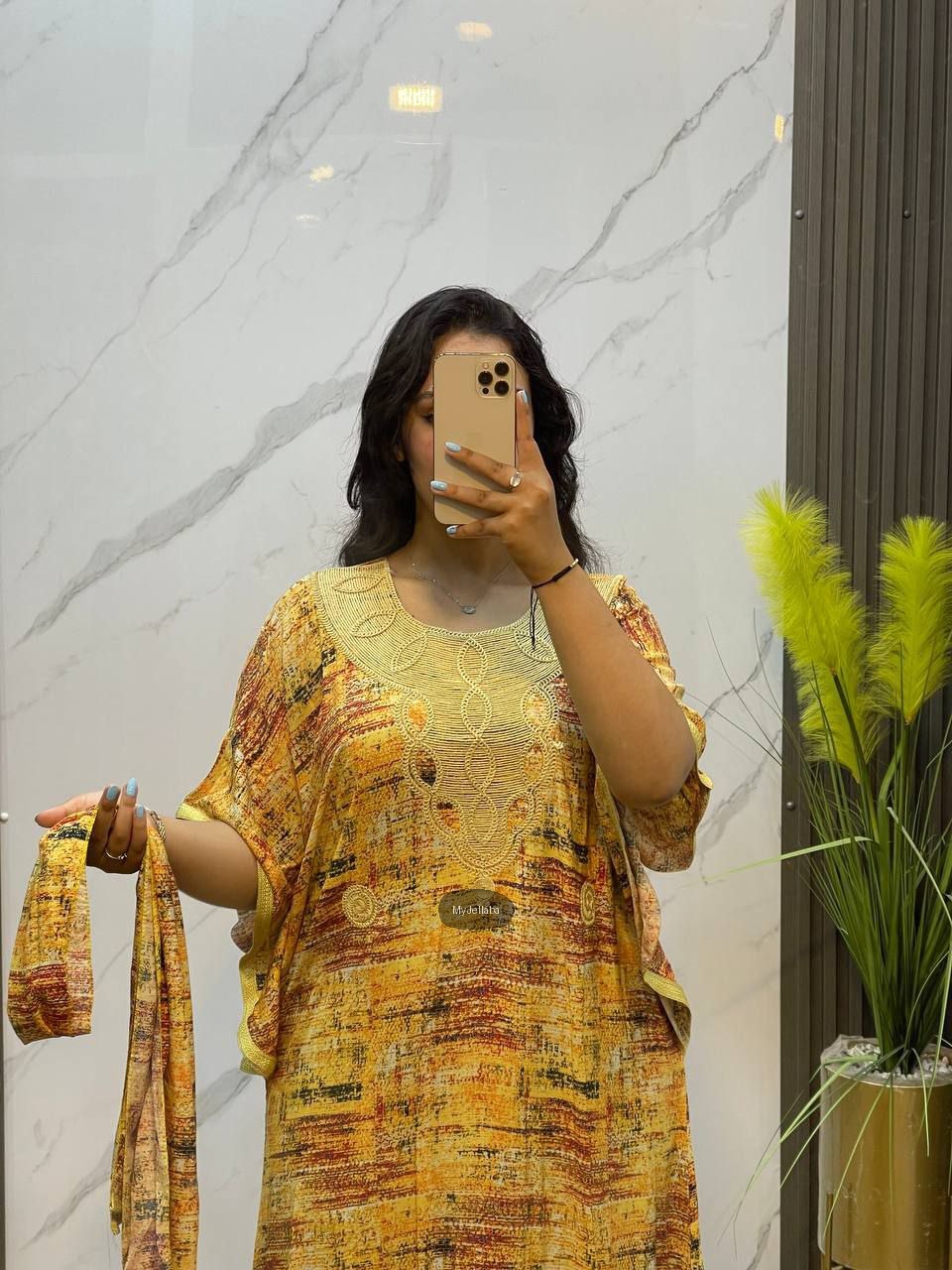 Boubou Imprimé avec Foulard Assorti - 10