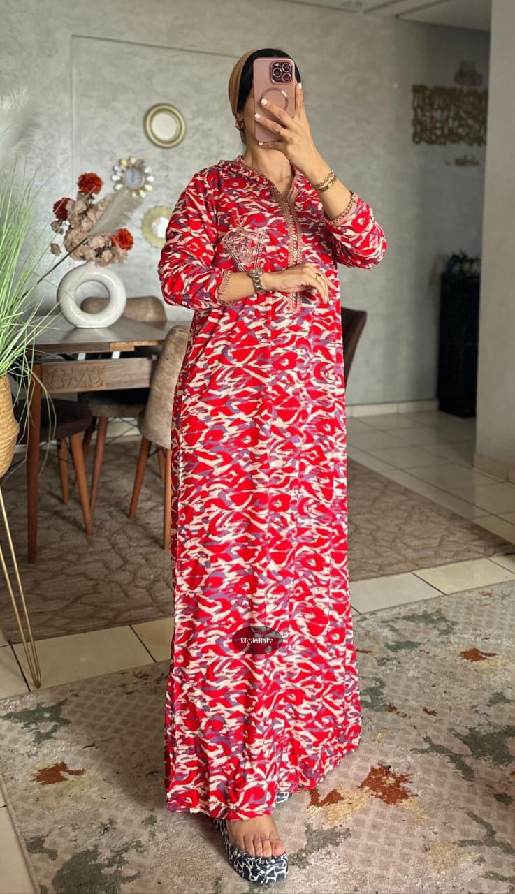 Jellaba Moderne Imprimée - 9