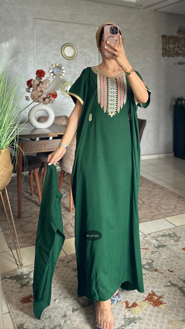 Jellaba Moderne Fuchsia Brodée - 5