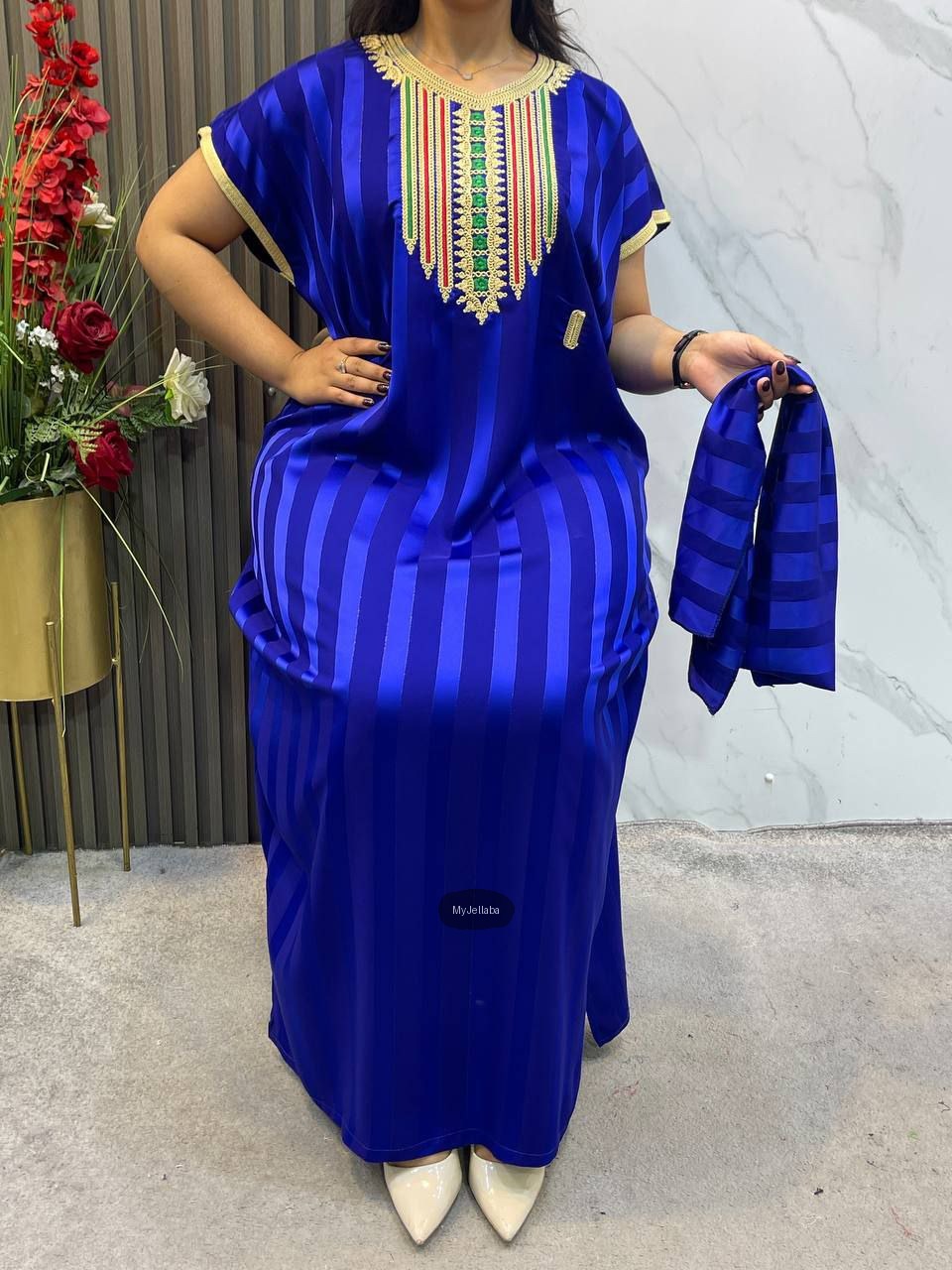 Jellaba Rayée Royale Femme