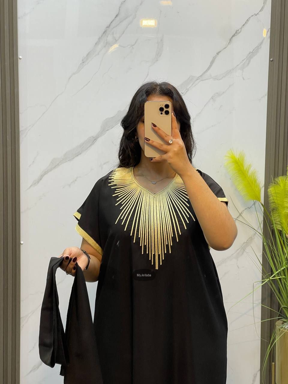 Boubou Élégant Noir et Or - 3