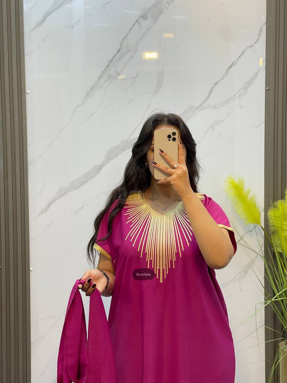 Boubou Élégant Brodée Or - 3