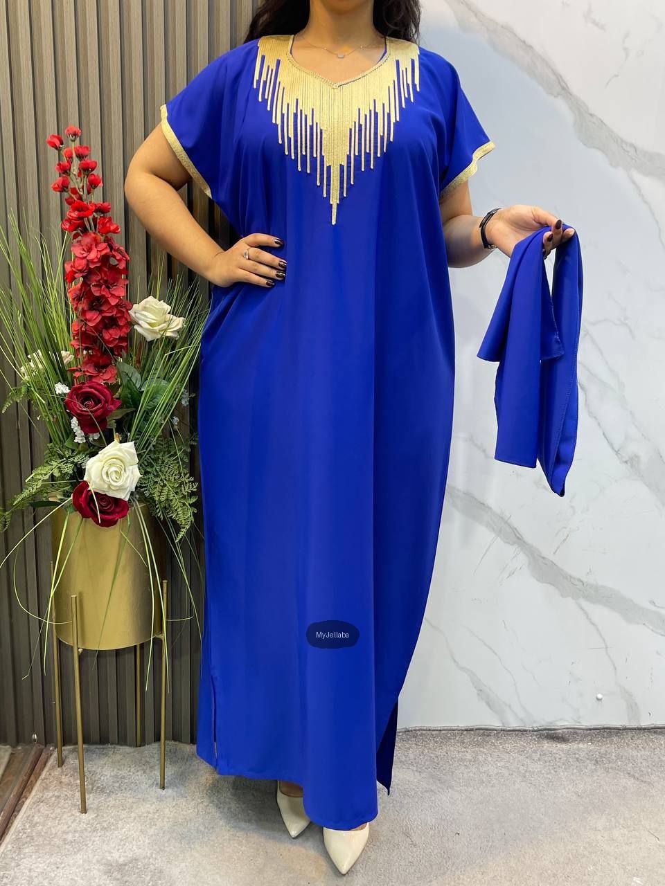 Jellaba Royale Bleu Électrique