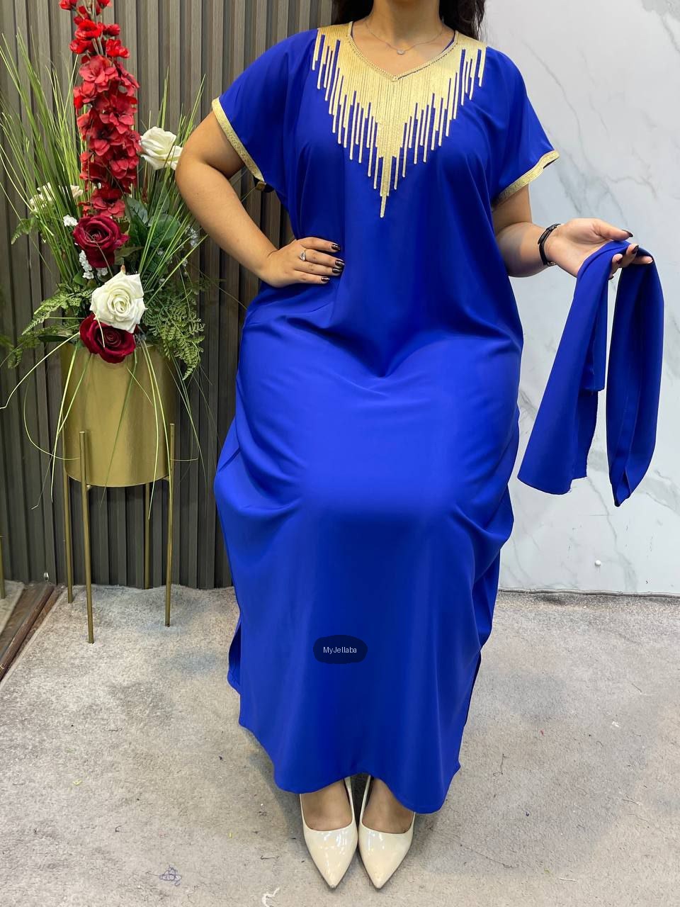 Jellaba Royale Bleu Électrique