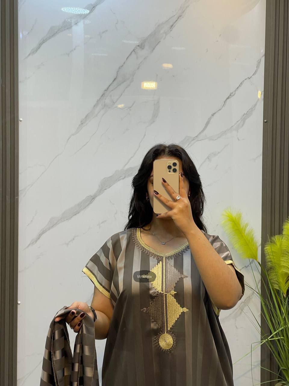 Jellaba Moderne Rayée Brodée - 3