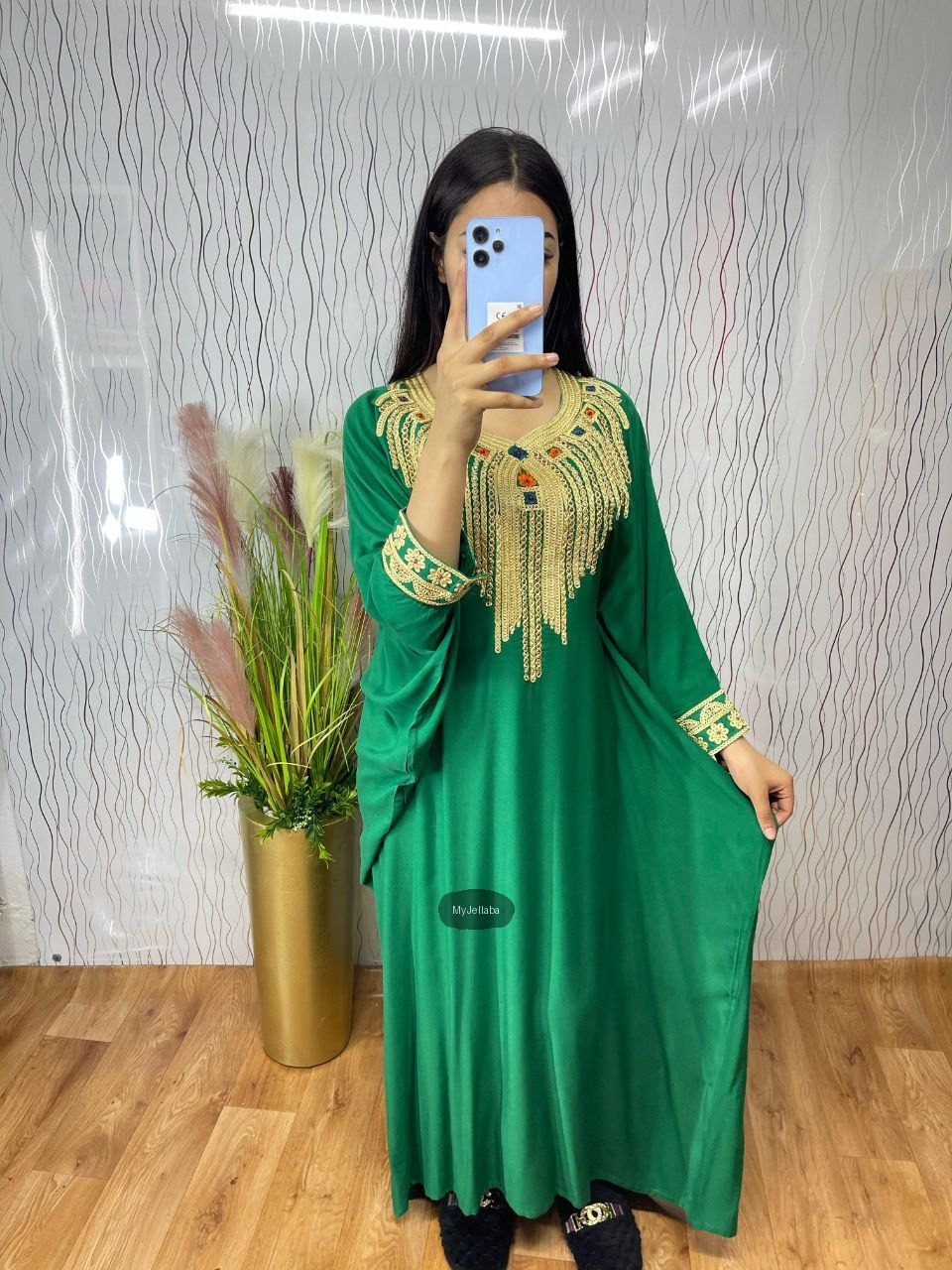 Jellaba Émeraude Broderies Dorées