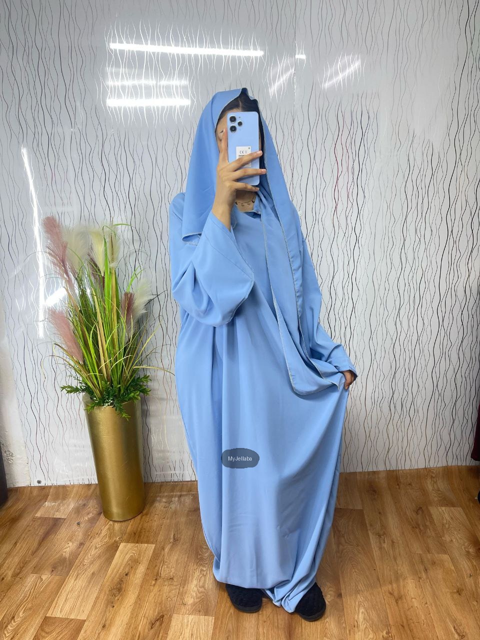 Jellaba Moderne Bleu Ciel