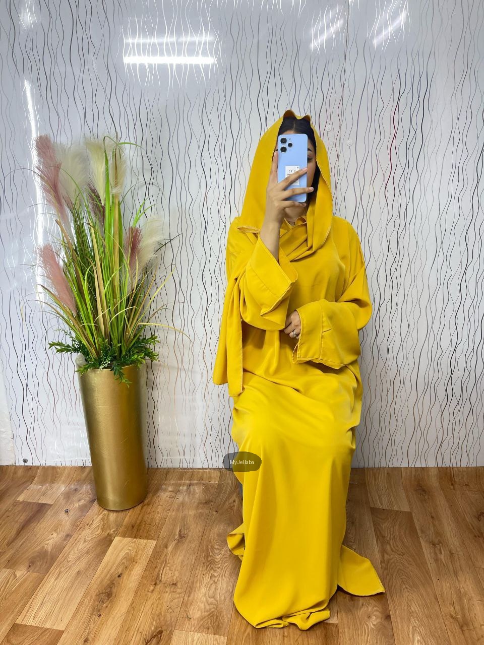 Jellaba Moderne Jaune Moutarde