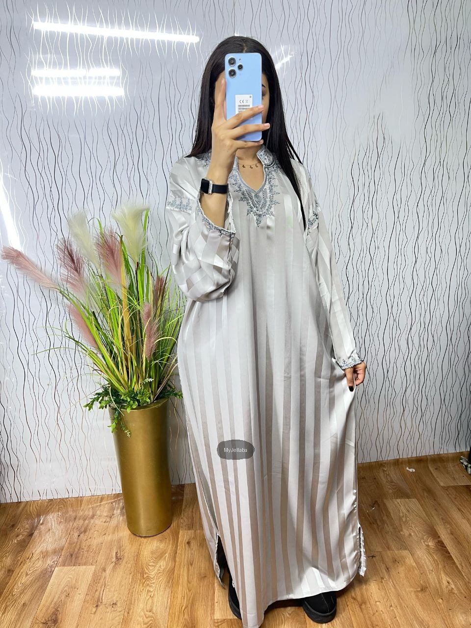 Jellaba Rayée Vert Émeraude - 3