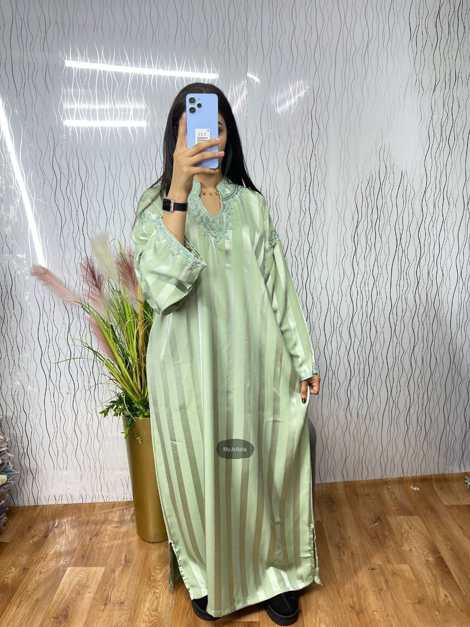 Jellaba Rayée Argentée - 8