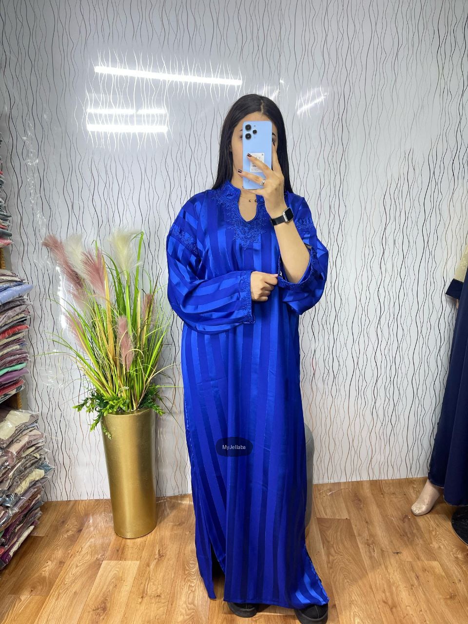 Jellaba Rayée Argentée - 7