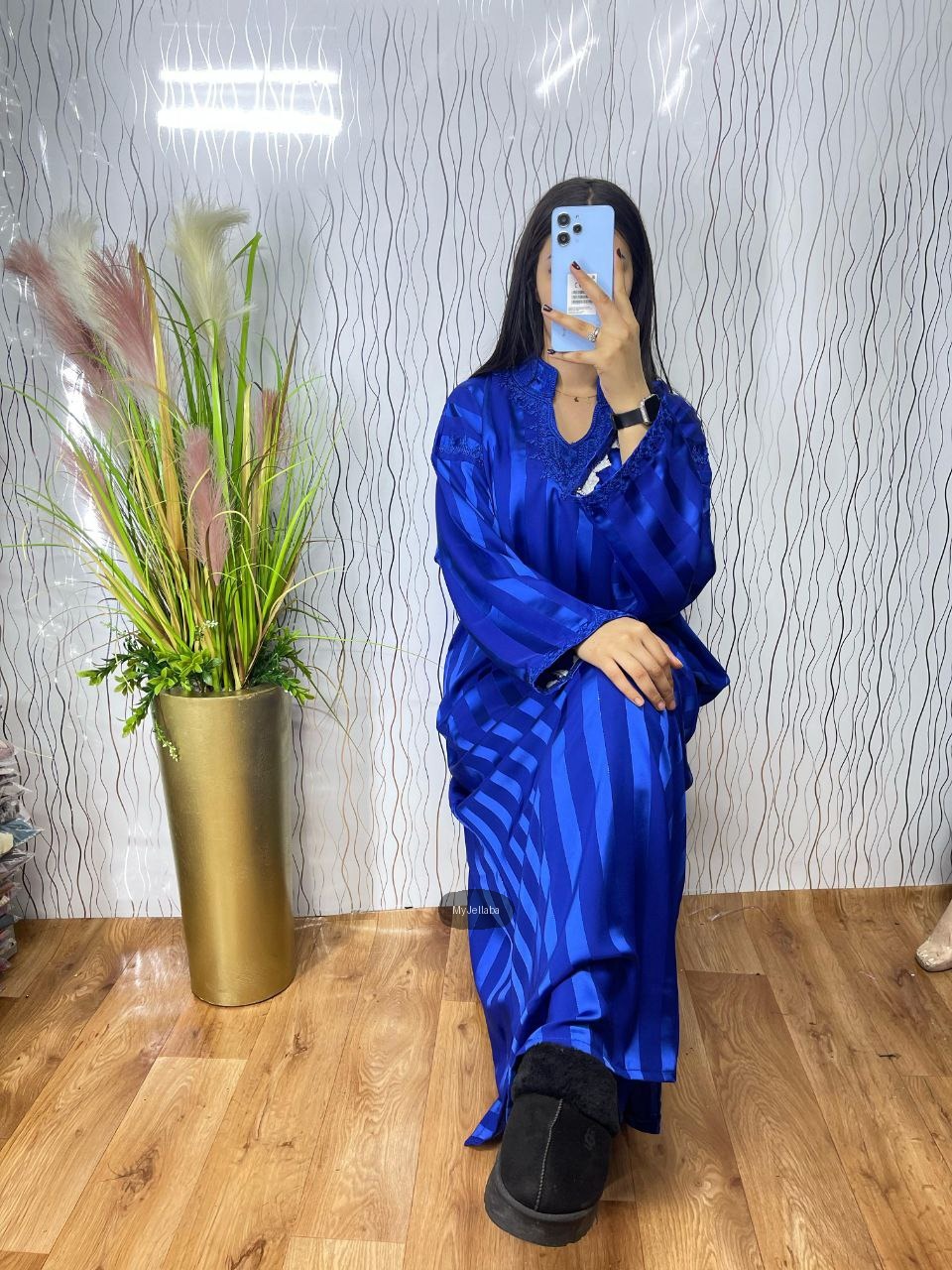 Jellaba Rayée Argentée - 4