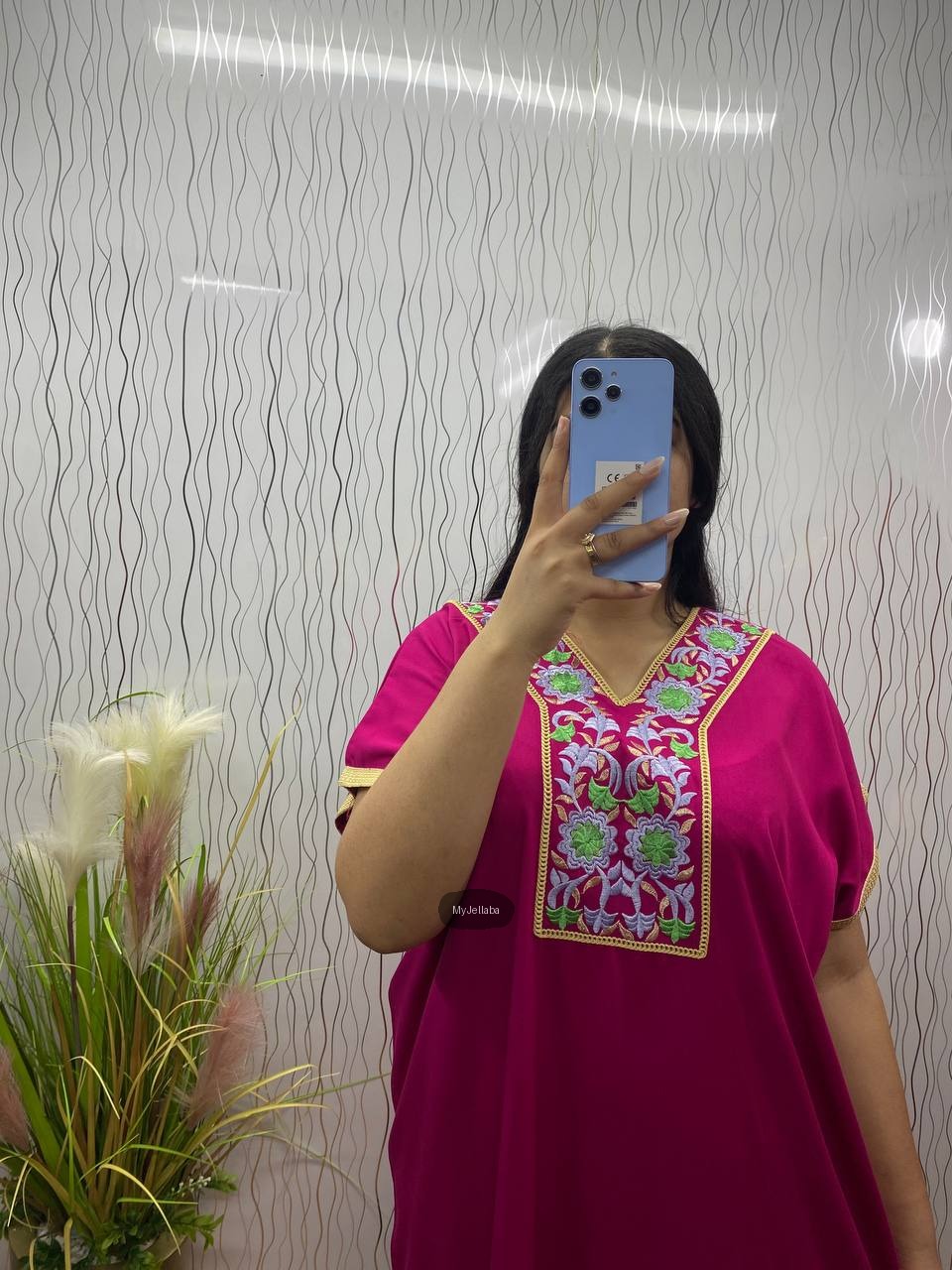 Jellaba Moderne Brodée Rouge - 10