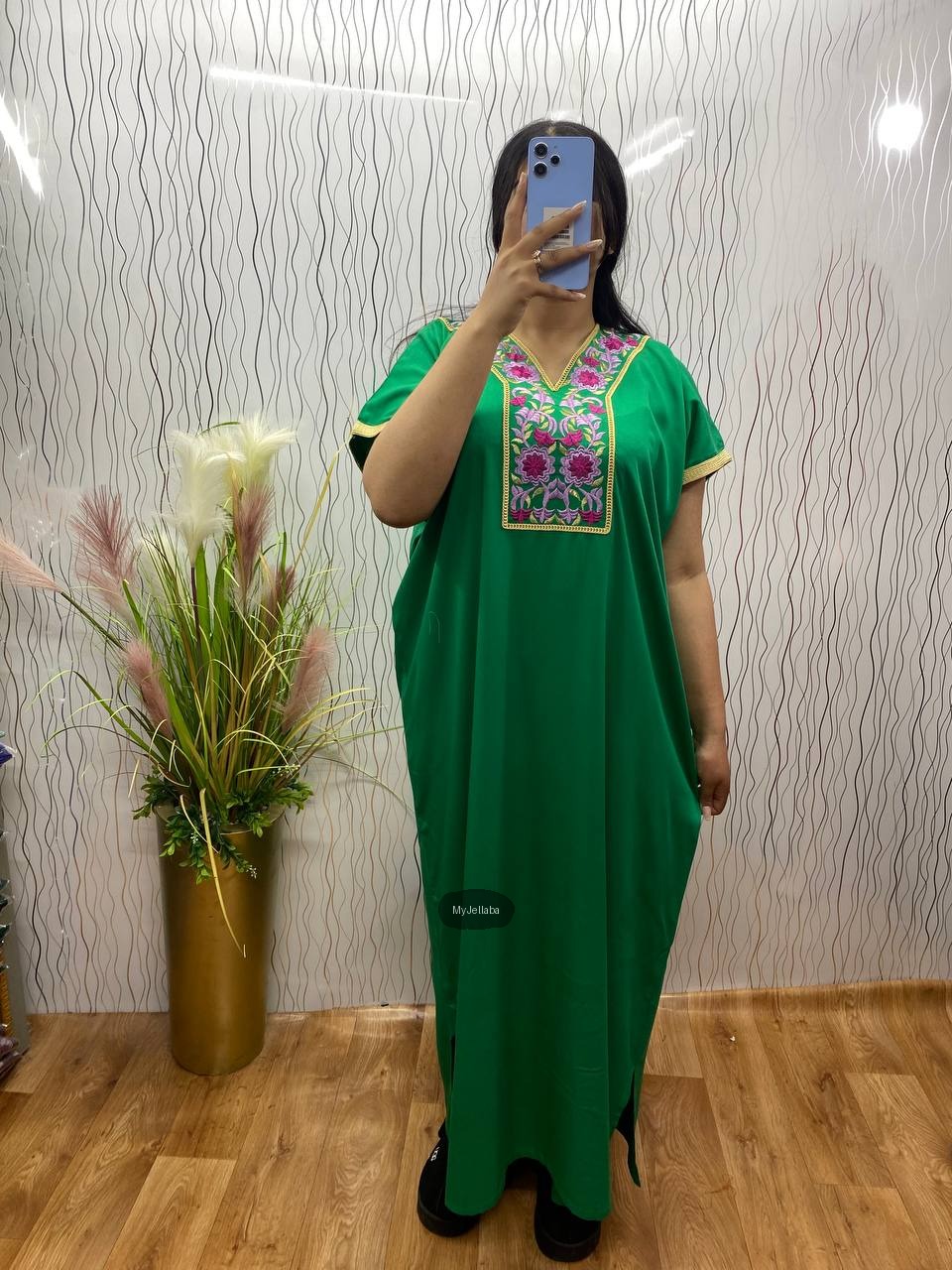 Jellaba Moderne Brodée Rouge - 3