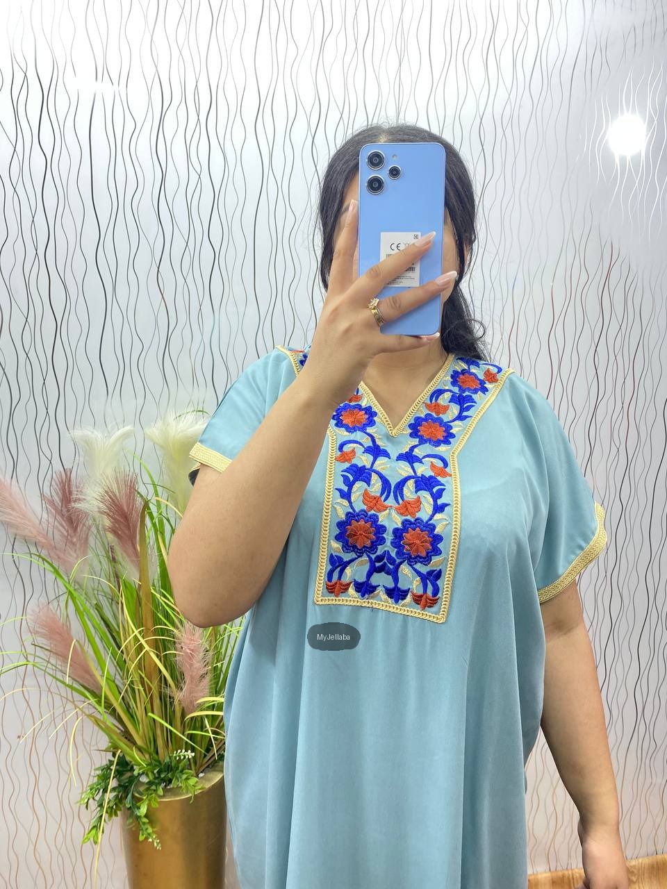 Jellaba Femme Émeraude Brodée Florale - 8