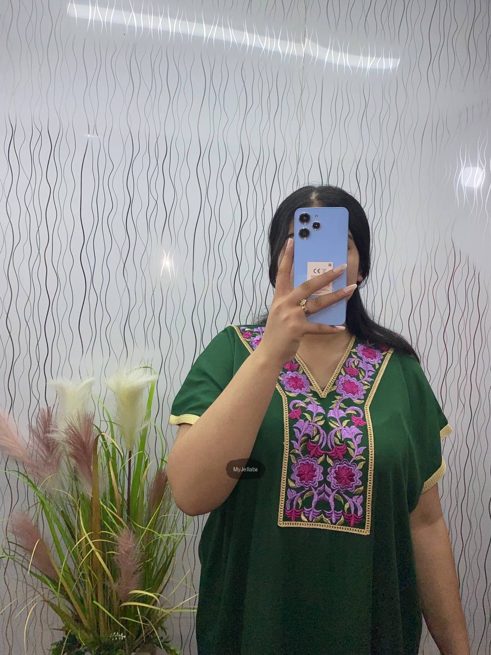 Jellaba Femme Émeraude Brodée Florale - 9