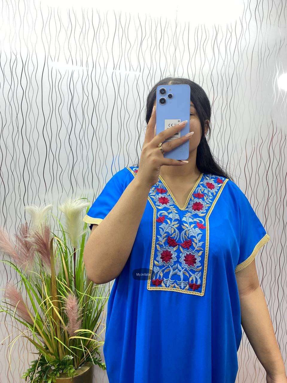 Jellaba Femme Émeraude Brodée Florale - 5