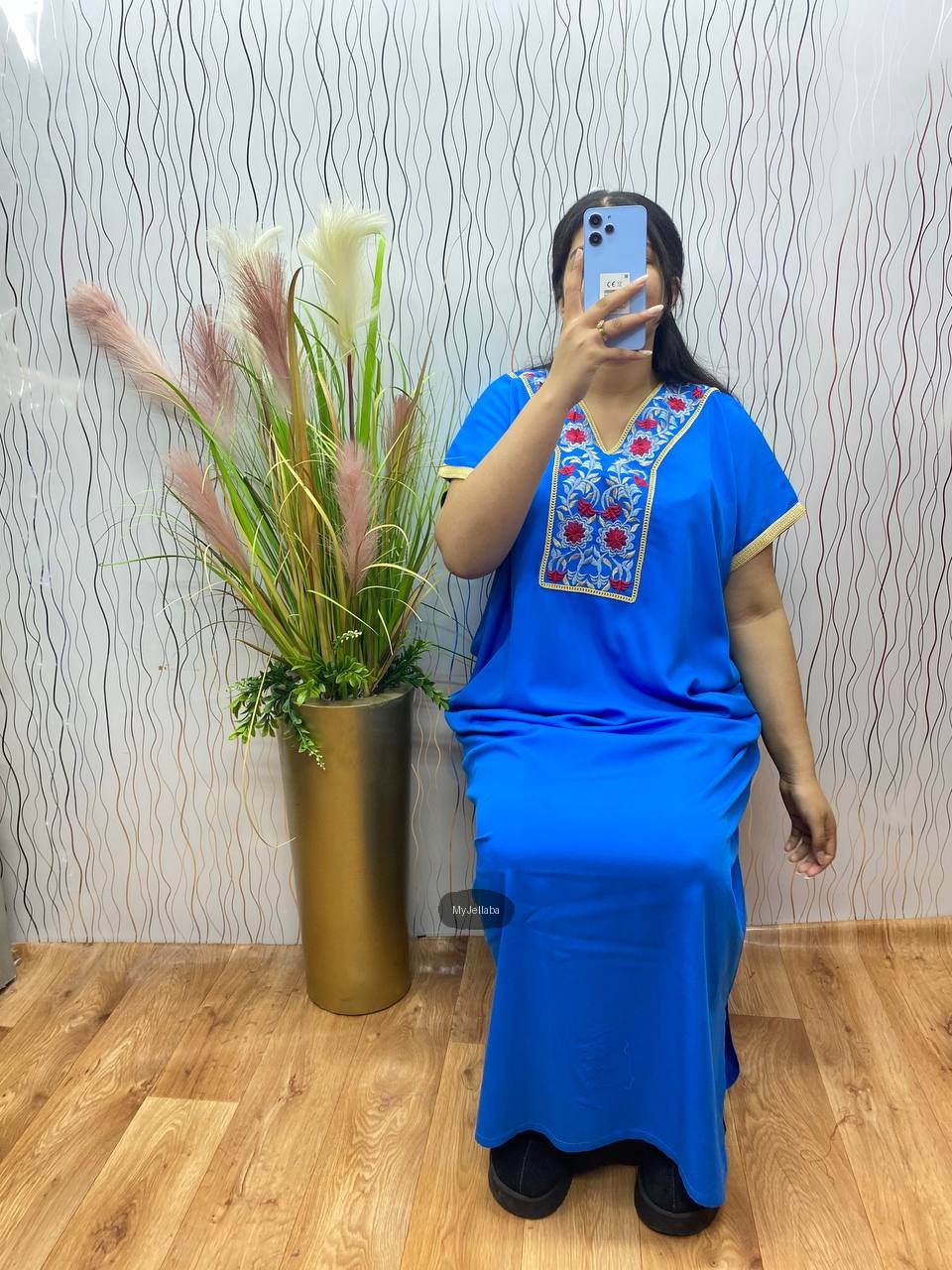 Jellaba Femme Émeraude Brodée Florale - 3