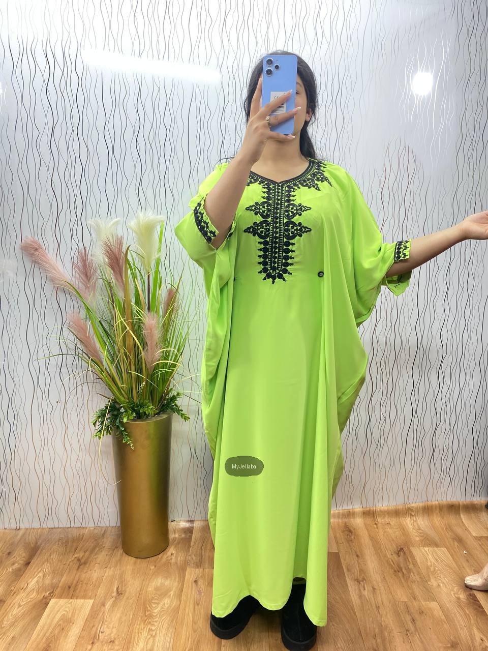 Jellaba Moderne Broderie Noire - 6