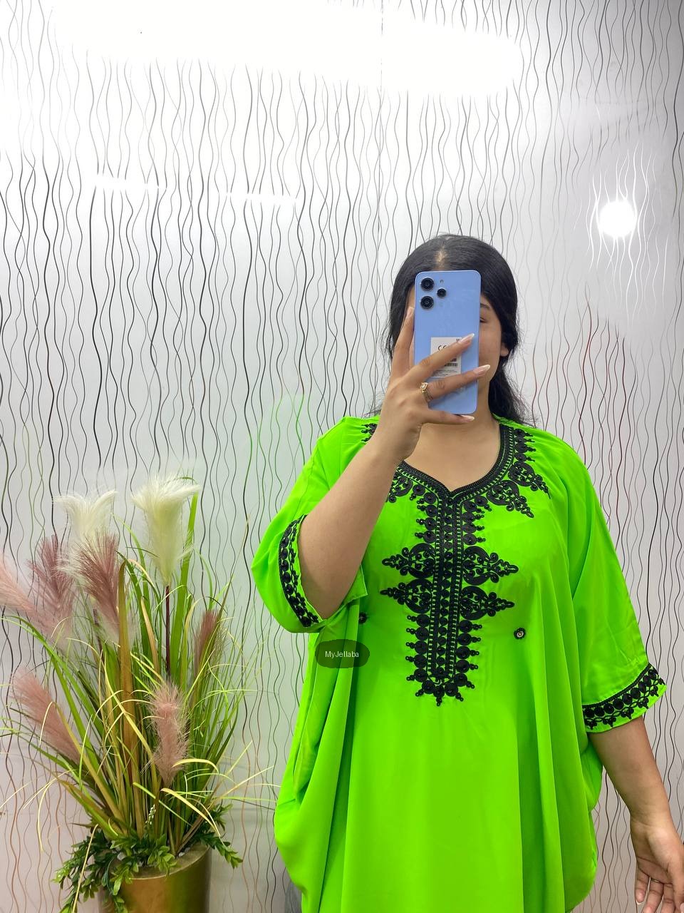 Jellaba Moderne Broderie Noire - 8