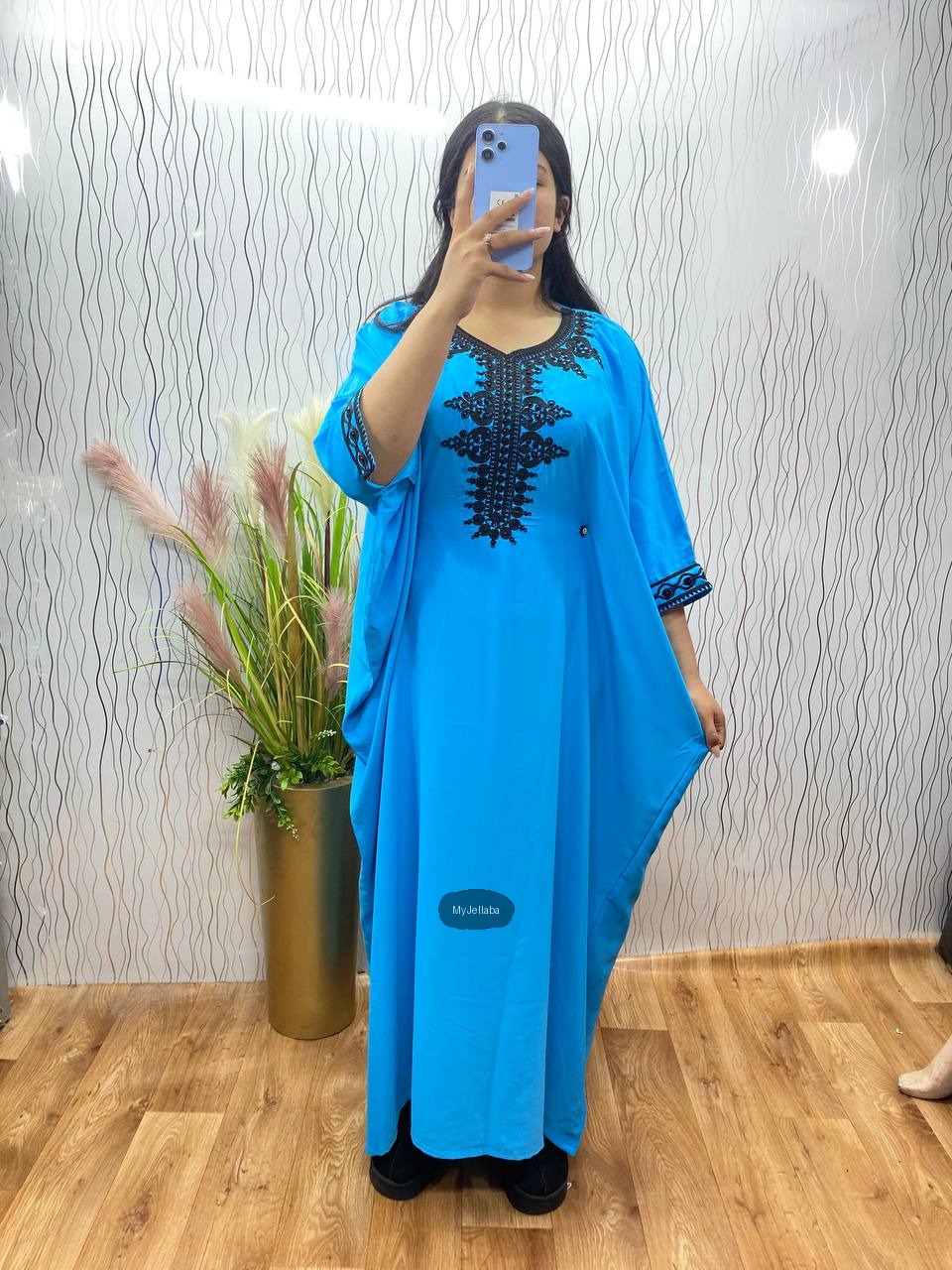 Boubou Brodé Rose Vif - 5