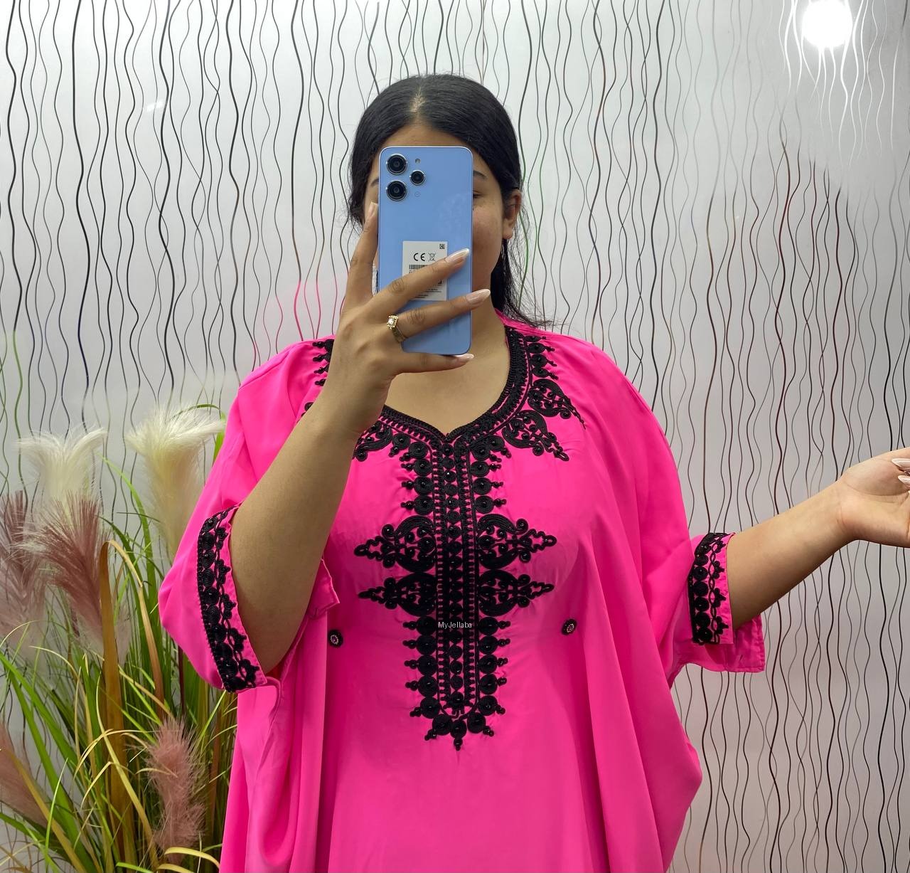 Boubou Brodé Rose Vif