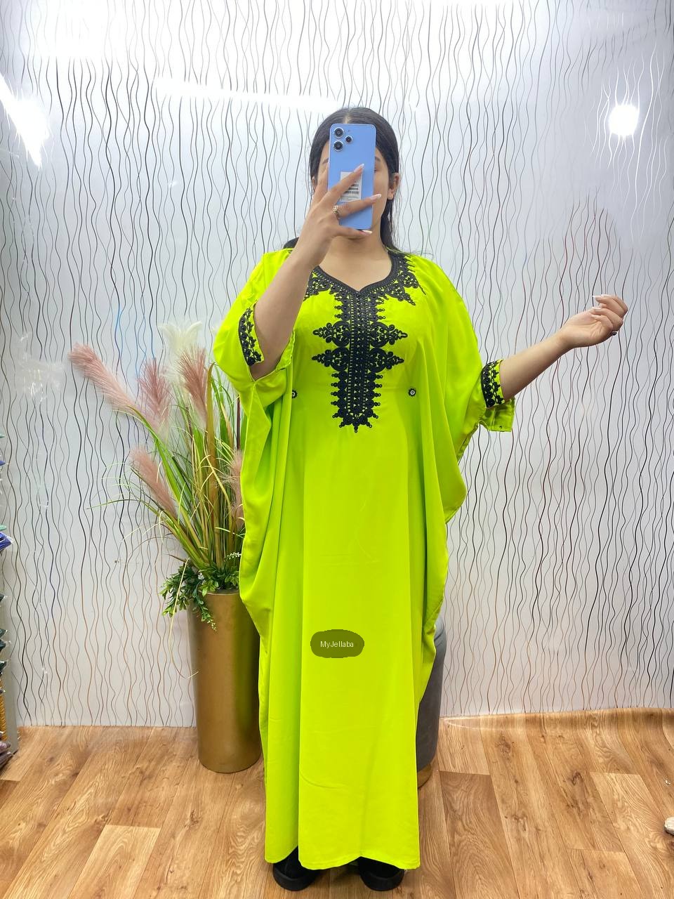 Jellaba Rouge Broderie Noire