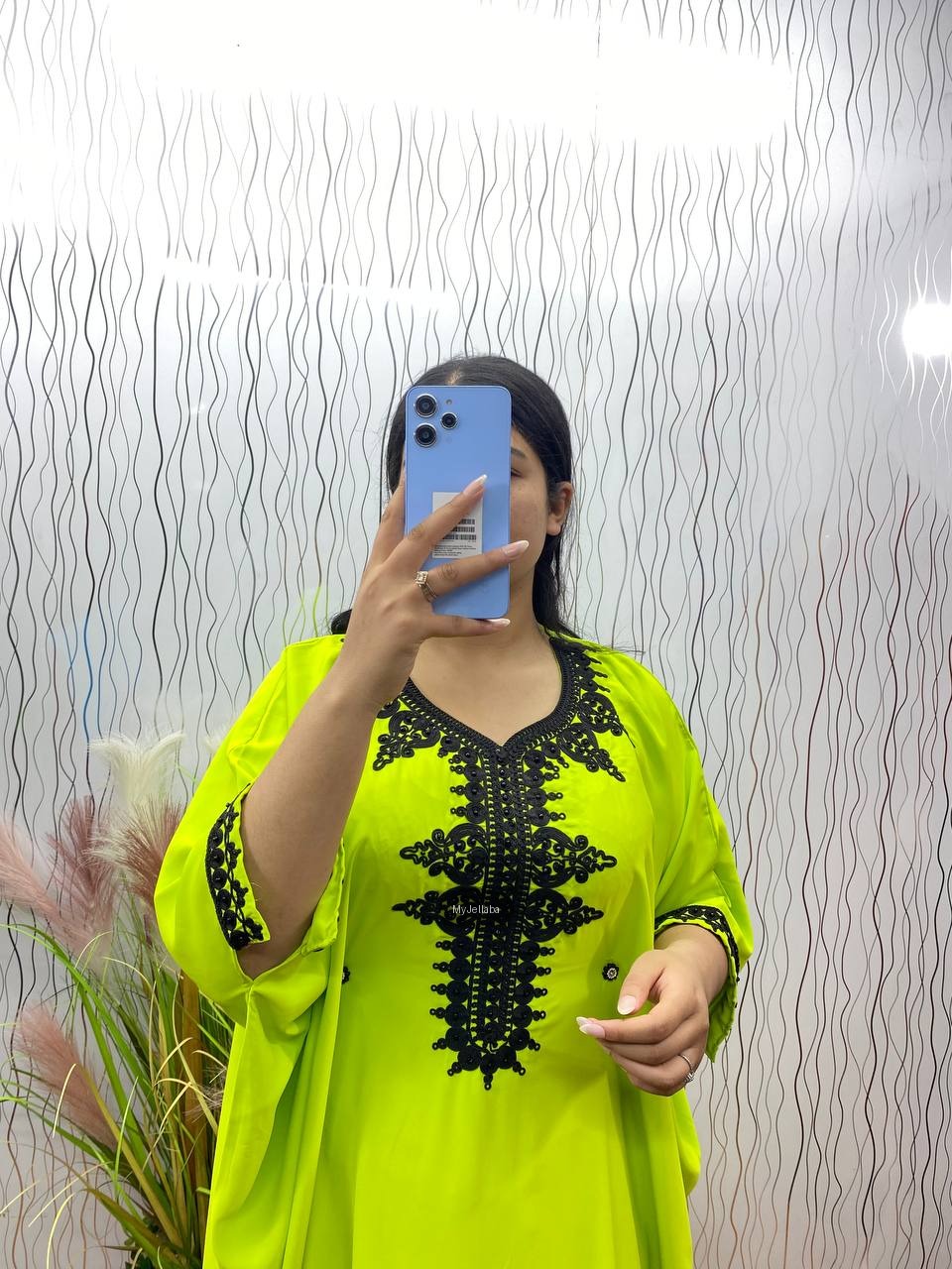 Jellaba Rouge Broderie Noire - 5