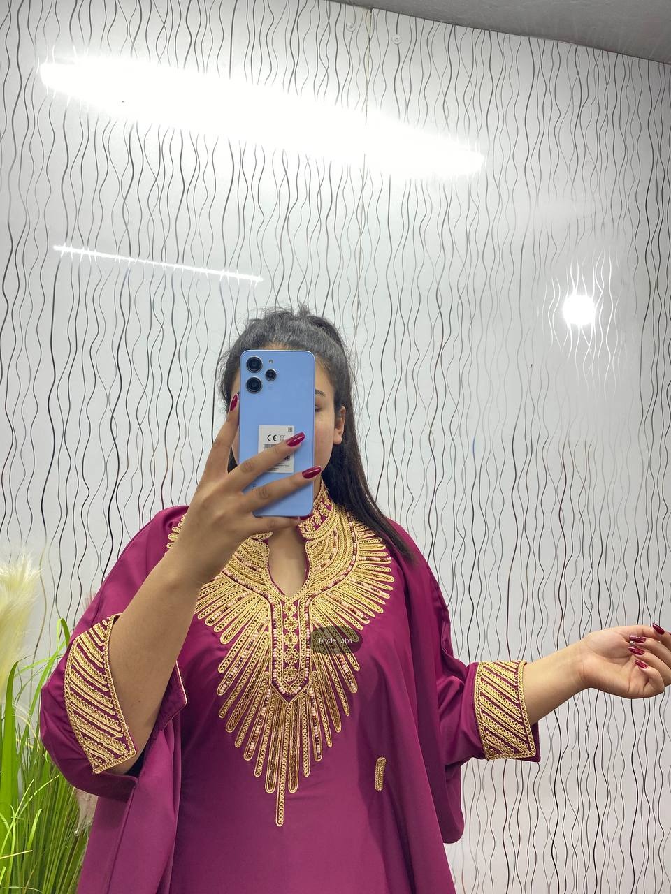 Boubou Rouge Brodé Or - 5