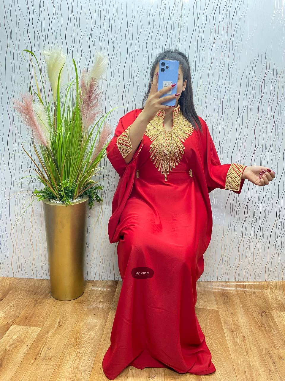 Boubou Rouge Brodé Or