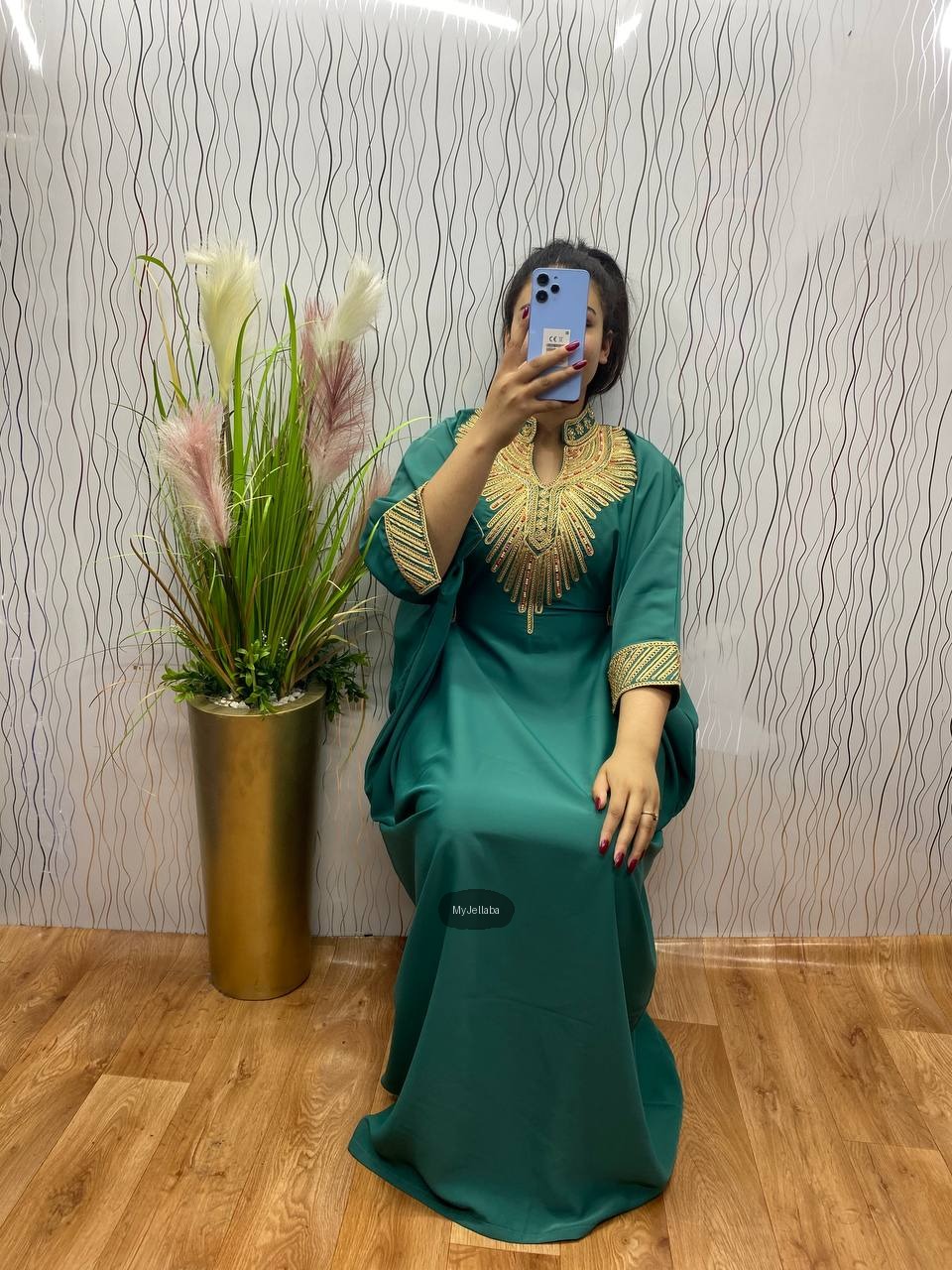 Jellaba Émeraude Royale Brodée
