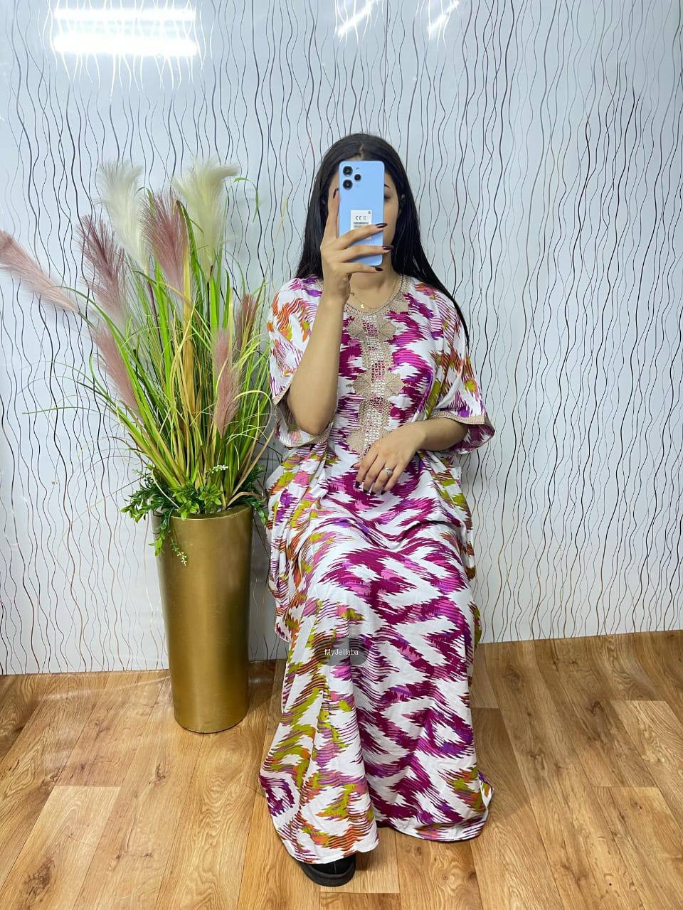 Boubou Imprimé Floral avec Broderies