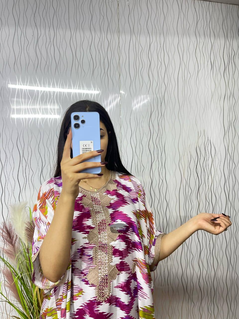 Boubou Imprimé Floral avec Broderies - 9