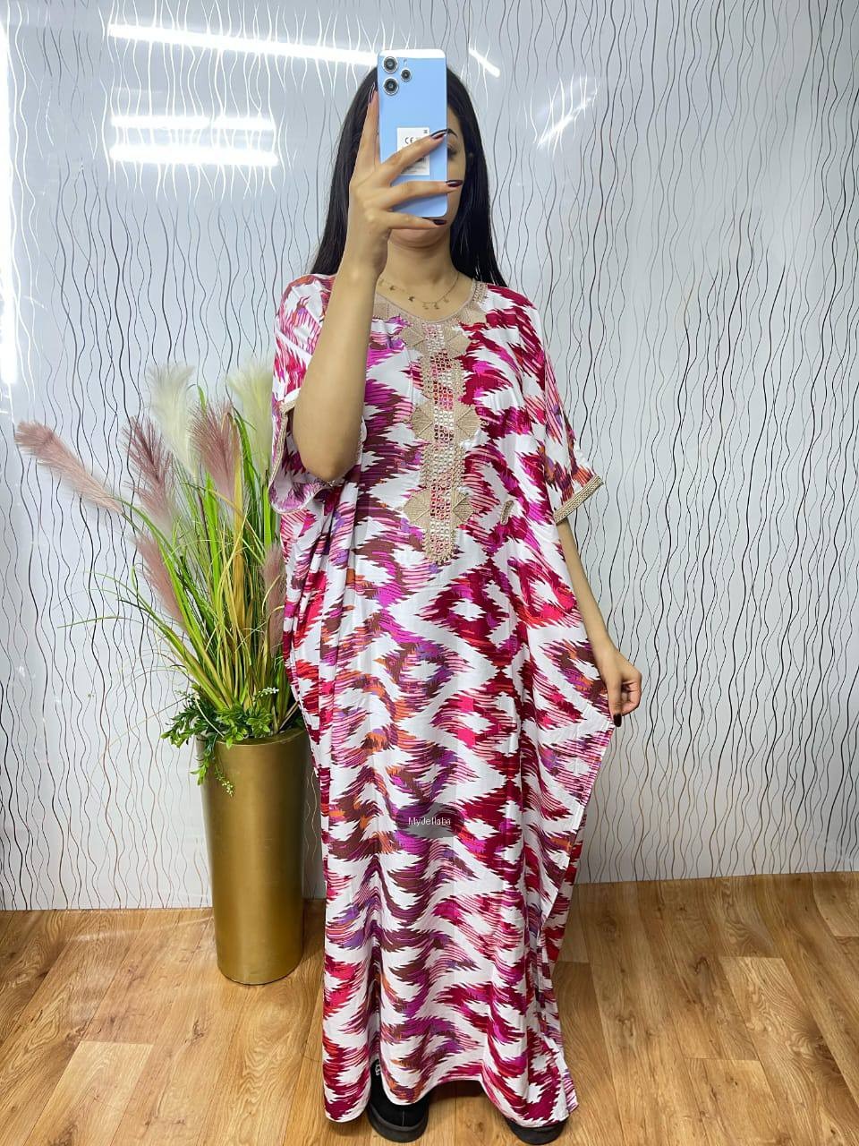 Boubou Imprimé Floral avec Broderies